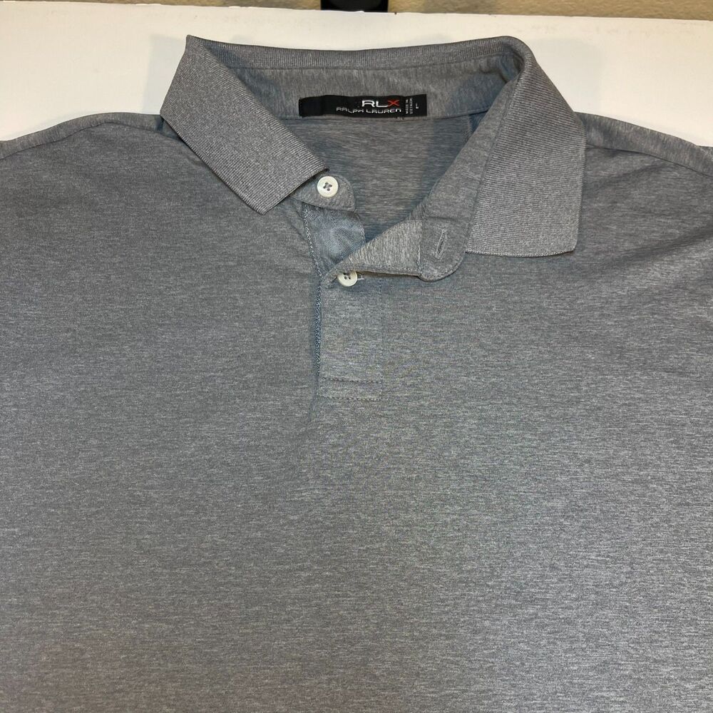 RLX Ralph Lauren Black Label Polo Golf Shirt Sz Mens L Gray